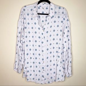{Free People} printed button down